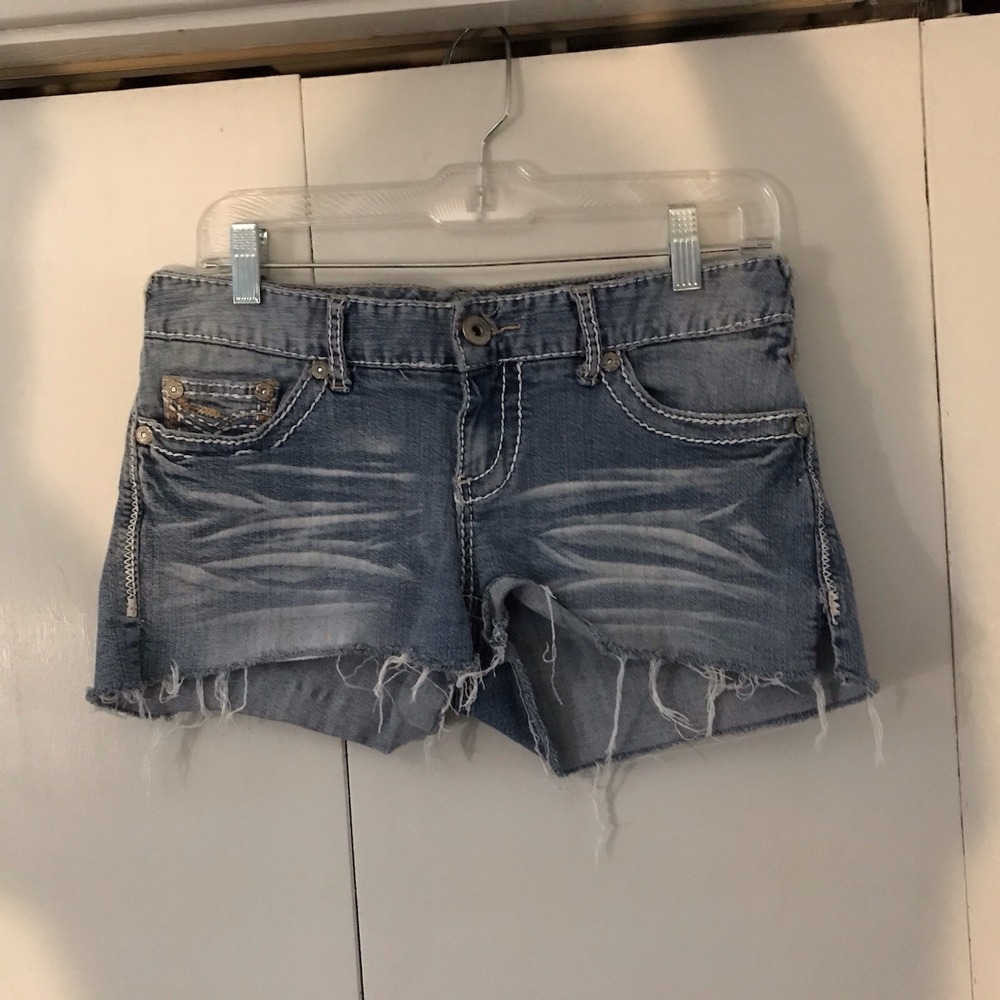 Maurice's Denim Shorts‎ Women's Size 7/8 Fancy Pockets 32 X 9